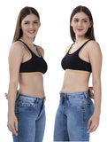 FEMULA MITHALI Stretch Cotton Sports Vest Gym Bra for Girls & Women 2Pc Combo Pack