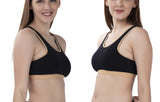 FEMULA MITHALI Stretch Cotton Sports Vest Gym Bra for Girls & Women 2Pc Combo Pack