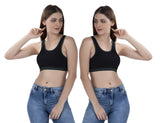 FEMULA MITHALI Stretch Cotton Sports Vest Gym Bra for Girls & Women 2Pc Combo Pack