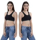 FEMULA MITHALI Stretch Cotton Sports Vest Gym Bra for Girls & Women 2Pc Combo Pack