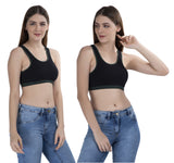 FEMULA MITHALI Stretch Cotton Sports Vest Gym Bra for Girls & Women 2Pc Combo Pack