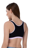 FEMULA MITHALI Stretch Cotton Black Sports Vest Gym Bra for Girls & Women