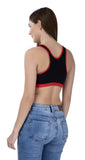 FEMULA MITHALI Stretch Cotton Black Sports Vest Gym Bra for Girls & Women