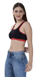 FEMULA MITHALI Stretch Cotton Black Sports Vest Gym Bra for Girls & Women