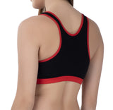 FEMULA MITHALI Stretch Cotton Black Sports Vest Gym Bra for Girls & Women