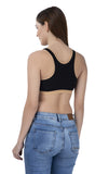 FEMULA MITHALI Stretch Cotton Black Sports Vest Gym Bra for Girls & Women