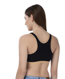 FEMULA MITHALI Stretch Cotton Black Sports Vest Gym Bra for Girls & Women