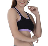 FEMULA MITHALI Stretch Cotton Black Sports Vest Gym Bra for Girls & Women