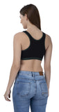 FEMULA MITHALI Stretch Cotton Black Sports Vest Gym Bra for Girls & Women