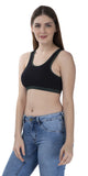 FEMULA MITHALI Stretch Cotton Black Sports Vest Gym Bra for Girls & Women