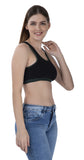 FEMULA MITHALI Stretch Cotton Black Sports Vest Gym Bra for Girls & Women