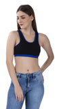 FEMULA MITHALI Stretch Cotton Black Sports Vest Gym Bra for Girls & Women