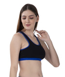 FEMULA MITHALI Stretch Cotton Black Sports Vest Gym Bra for Girls & Women