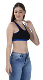 FEMULA MITHALI Stretch Cotton Black Sports Vest Gym Bra for Girls & Women