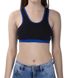 FEMULA MITHALI Stretch Cotton Black Sports Vest Gym Bra for Girls & Women