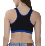 FEMULA MITHALI Stretch Cotton Black Sports Vest Gym Bra for Girls & Women