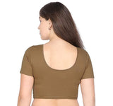 ANJALI All Weather Half Sleeves Cotton Blouse ( Mouse Brown Colour )