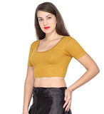 ANJALI All Weather Half Sleeves Cotton Blouse ( Mustard Brown Colour )