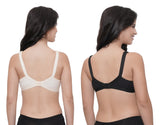 FEMULA Netbust Non Padded, Full Coverage, Regular Wear Cotton Bra for Girls and Women 2Pc ( Black & Beige Colour )