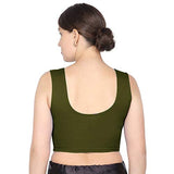 ANJALI All Weather Sleeveless Cotton Blouse ( Olive Green Colour )