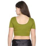 ANJALI All Weather Half Sleeves Cotton Blouse ( Olive Green Colour )