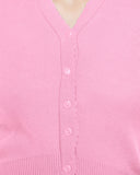 FEMULA V-Neck, Half Sleeves, Solid Color, Woolen Ready to Wear Blouse ( Pink )