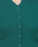 FEMULA V- Neck Women Full Sleeves Stitched Ready to Wear Woolen Blouse ( Torquoise Green )