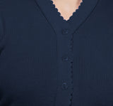 FEMULA V- Neck Women Full Sleeves Stitched Ready to Wear Woolen Blouse ( Imperial Blue )