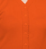 FEMULA V- Neck Women Full Sleeves Stitched Ready to Wear Woolen Blouse ( Orange )