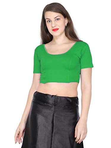 ANJALI All Weather Half Sleeves Cotton Blouse ( Parrot Green Colour )