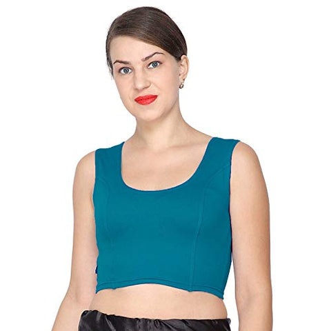 ANJALI All Weather Sleeveless Cotton Blouse ( Persian Blue Colour )