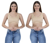 FEMULA Sindhu High Coverage, Low Impact, Non-Padded, Stretch Cotton Sports Vest Bra for Girls & Women