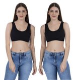 FEMULA Sindhu High Coverage, Low Impact, Non-Padded, Stretch Cotton Sports Vest Bra for Girls & Women