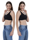 FEMULA Sindhu High Coverage, Low Impact, Non-Padded, Stretch Cotton Sports Vest Bra for Girls & Women