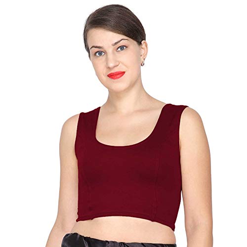 ANJALI All Weather Sleeveless Cotton Blouse ( Red Colour )