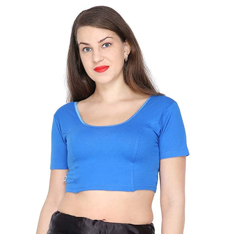 ANJALI All Weather Half Sleeves Cotton Blouse ( Royal Blue Colour )