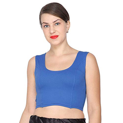 ANJALI All Weather Sleeveless Cotton Blouse ( Royal Blue Colour )