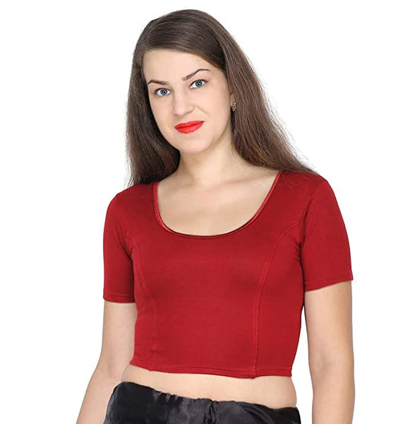 ANJALI All Weather Half Sleeves Cotton Blouse ( Rust Red Colour )