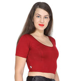 ANJALI All Weather Half Sleeves Cotton Blouse ( Rust Red Colour )