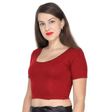 ANJALI All Weather Half Sleeves Cotton Blouse ( Rust Red Colour )