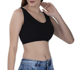 FEMULA Sania Low Impact, Non-Padded, Wirefree, Stretch Cotton Sports Vest Bra for Girls & Women