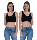 FEMULA Sania Low Impact, Non-Padded, Wirefree, Stretch Cotton Sports Vest Bra for Girls & Women ( 2Pc )