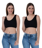FEMULA Sania Low Impact, Non-Padded, Wirefree, Stretch Cotton Sports Vest Bra for Girls & Women ( 2Pc )