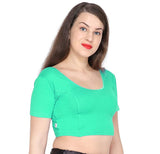 ANJALI All Weather Half Sleeves Cotton Blouse ( Sea Green Colour )