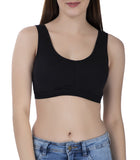 FEMULA Sindhu High Coverage, Low Impact, Non-Padded, Stretch Cotton Sports Vest Bra for Girls & Women