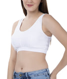 FEMULA Sindhu High Coverage, Low Impact, Non-Padded, Stretch Cotton Sports Vest Bra for Girls & Women