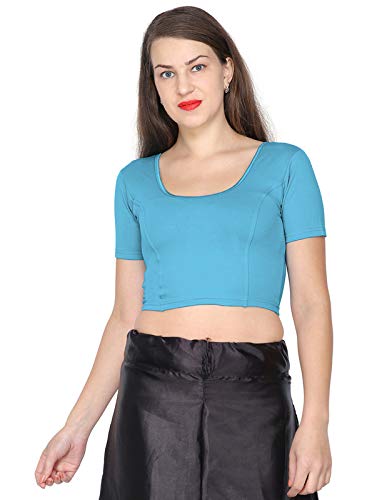 ANJALI All Weather Half Sleeves Cotton Blouse ( Sky Blue Colour )