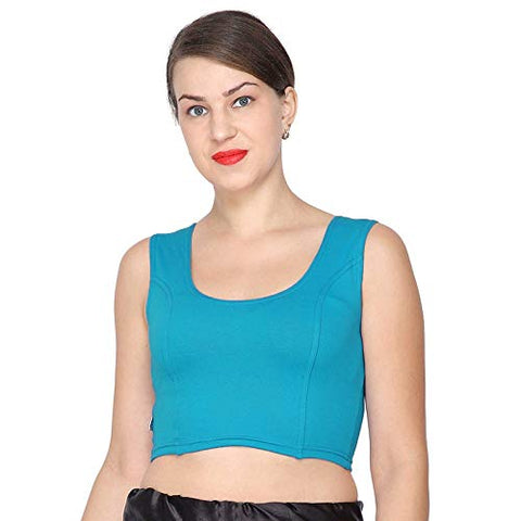 ANJALI All Weather Sleeveless Cotton Blouse ( Sky Blue Colour )