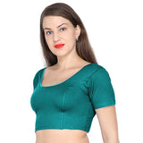 ANJALI All Weather Half Sleeves Cotton Blouse ( Turquoise Colour )