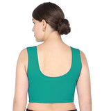 ANJALI All Weather Sleeveless Cotton Blouse ( Turquoise Green Colour )